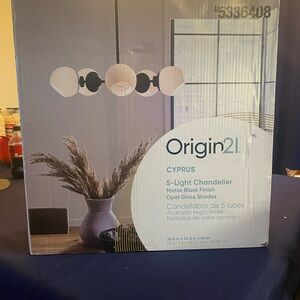 Matte Black 5-Light Chandelier